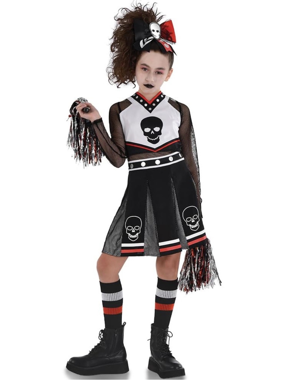 Fear Squad Costume Skull Cheerleader Costume
